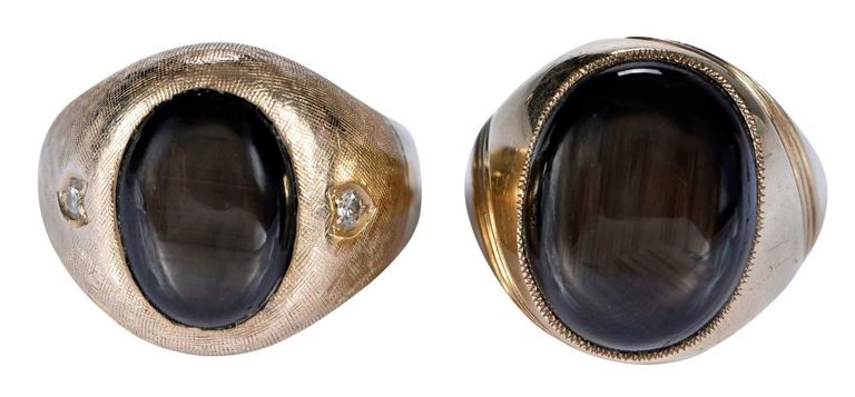 Set of 2 Black Sapphire Rings