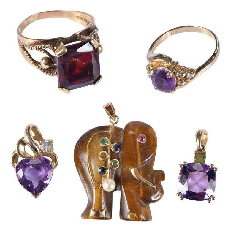Set of Gold Gemstone Jewelry
