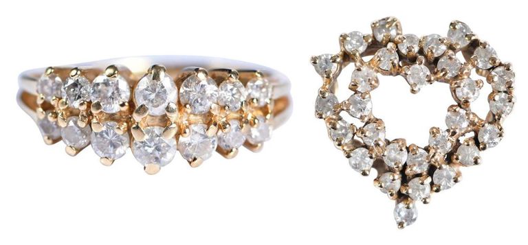 Set of Diamond Ring and Pendant