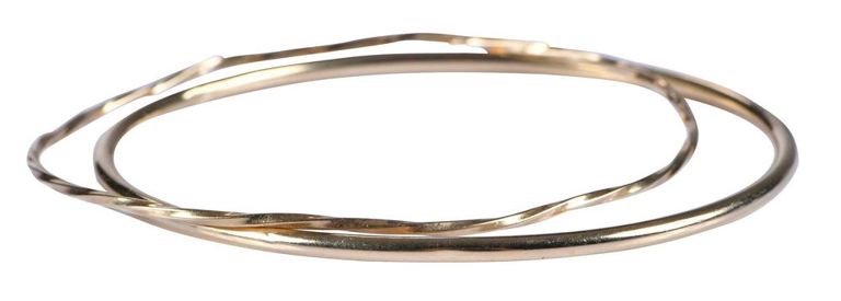 Set of 2 Gold Bangle Bracelets