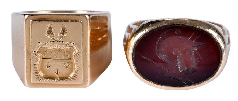 Set of 2 Gold Signet Rings