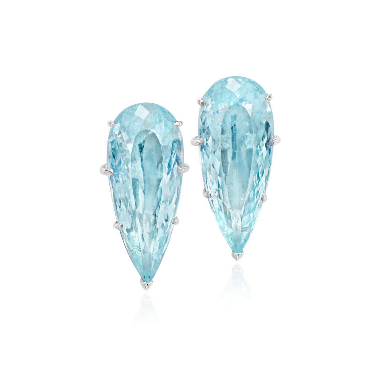 Pair of Platinum Paraiba Tourmaline Earrings