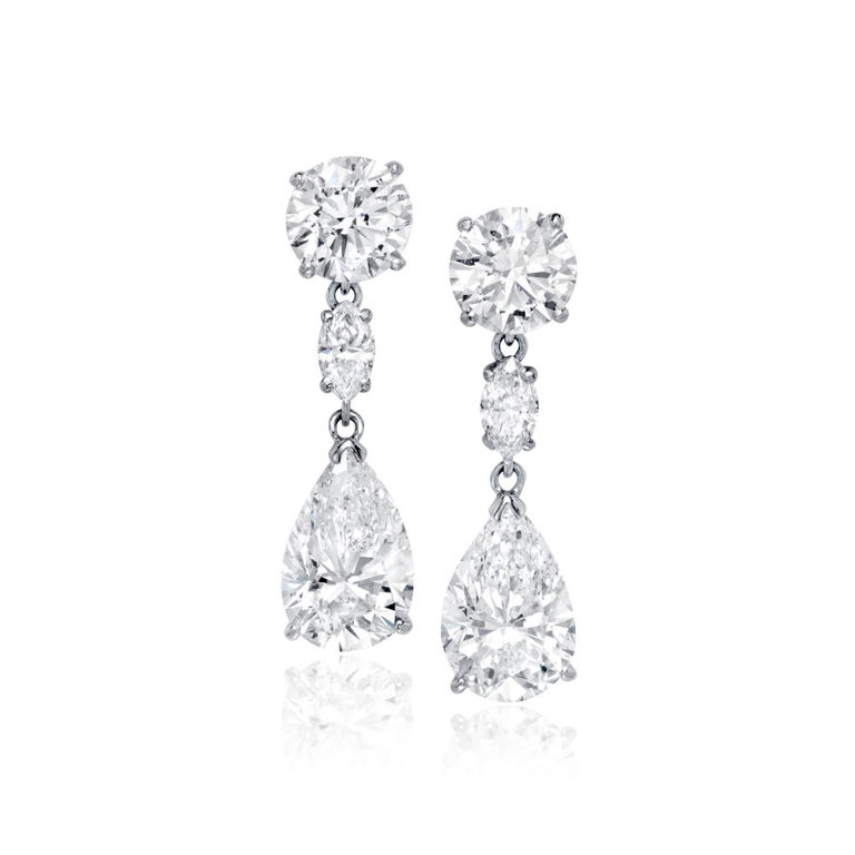 Pair of Platinum Diamond Earrings