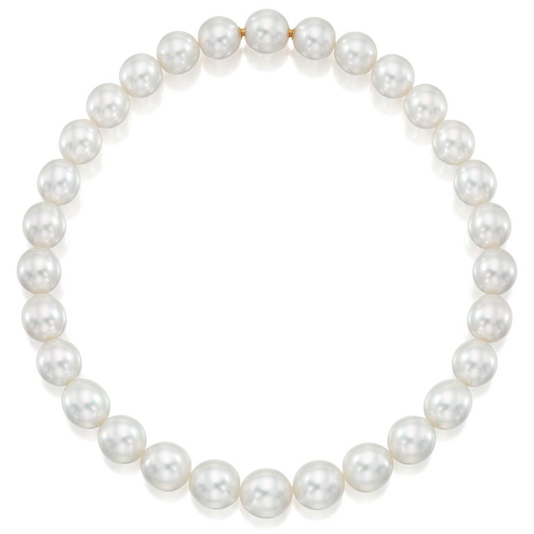 18k Yellow Gold Pearl Necklace