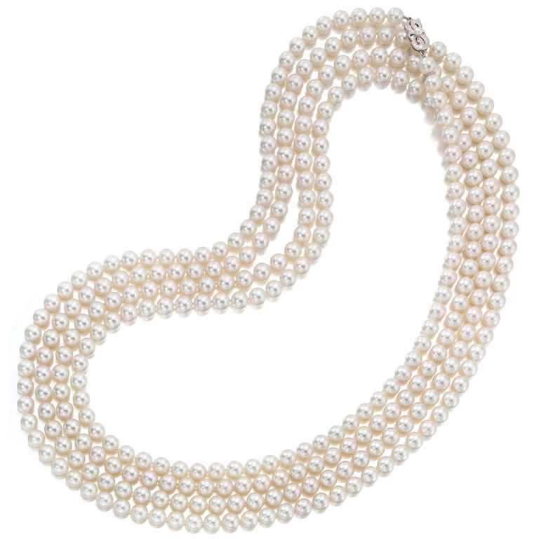 18k White Gold Pearl Necklace