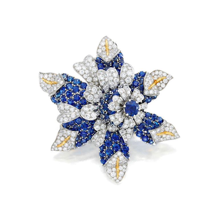 Sapphire and Diamond Brooch