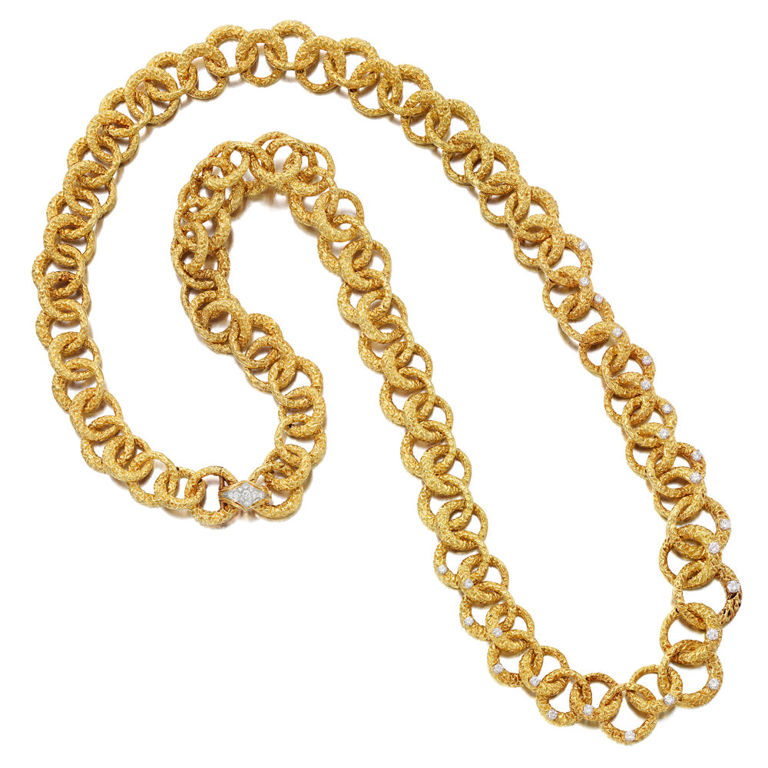 Gold Diamond Sautoir Necklace