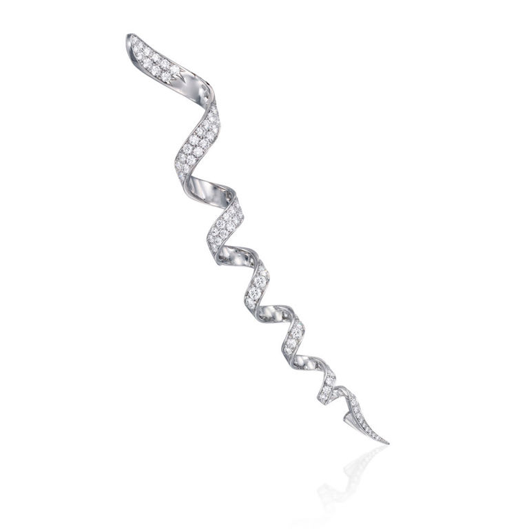 18k White Gold Diamond Brooch