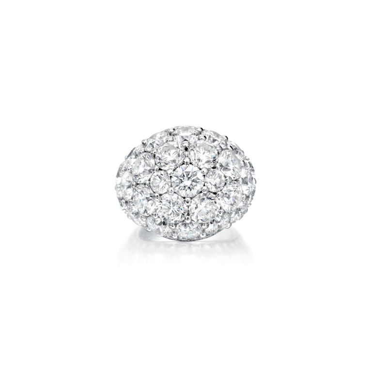 18k White Gold Bombé Diamond Ring