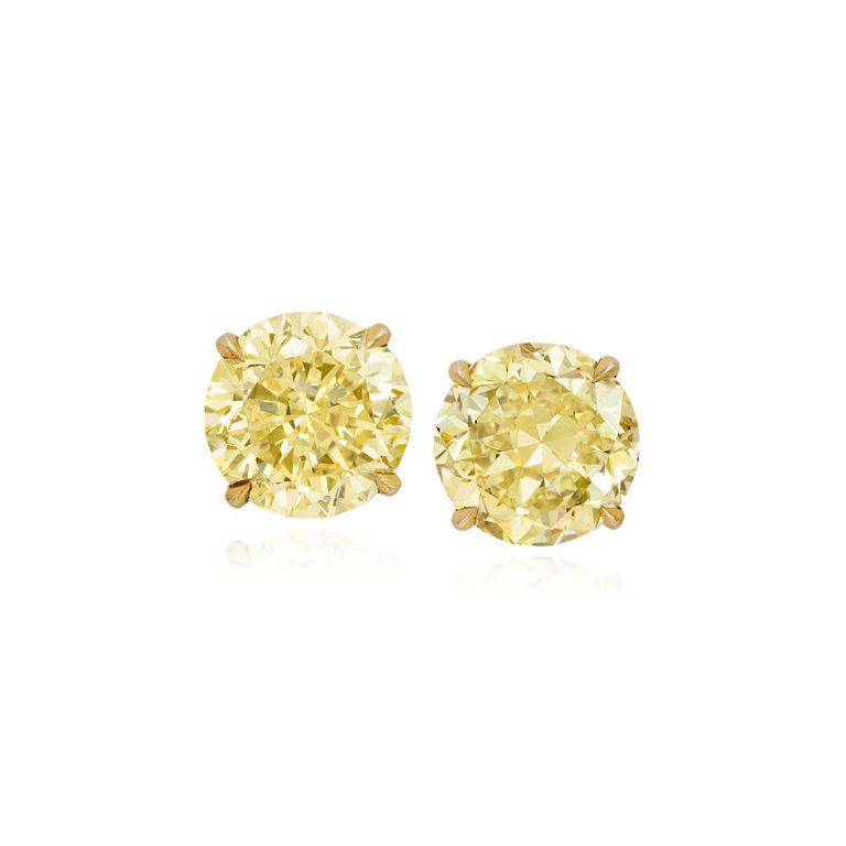 Yellow Gold Diamond Earrings
