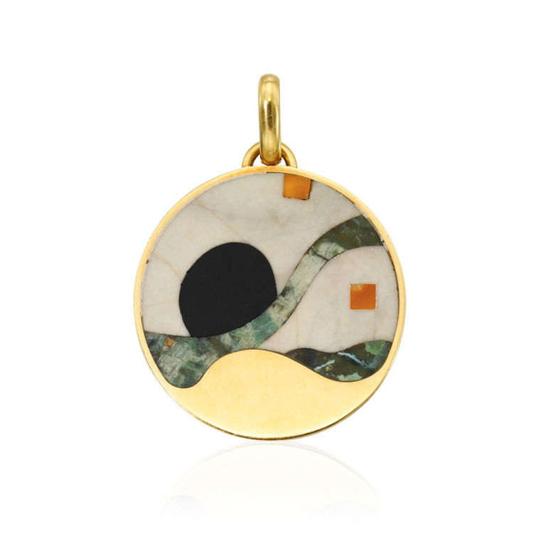18k Yellow Gold Hardstone Pendant