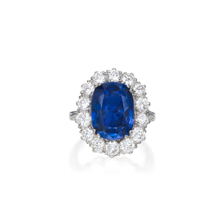 18k White Gold Sapphire and Diamond Ring