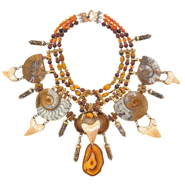 Amber and Chalcedony Necklace