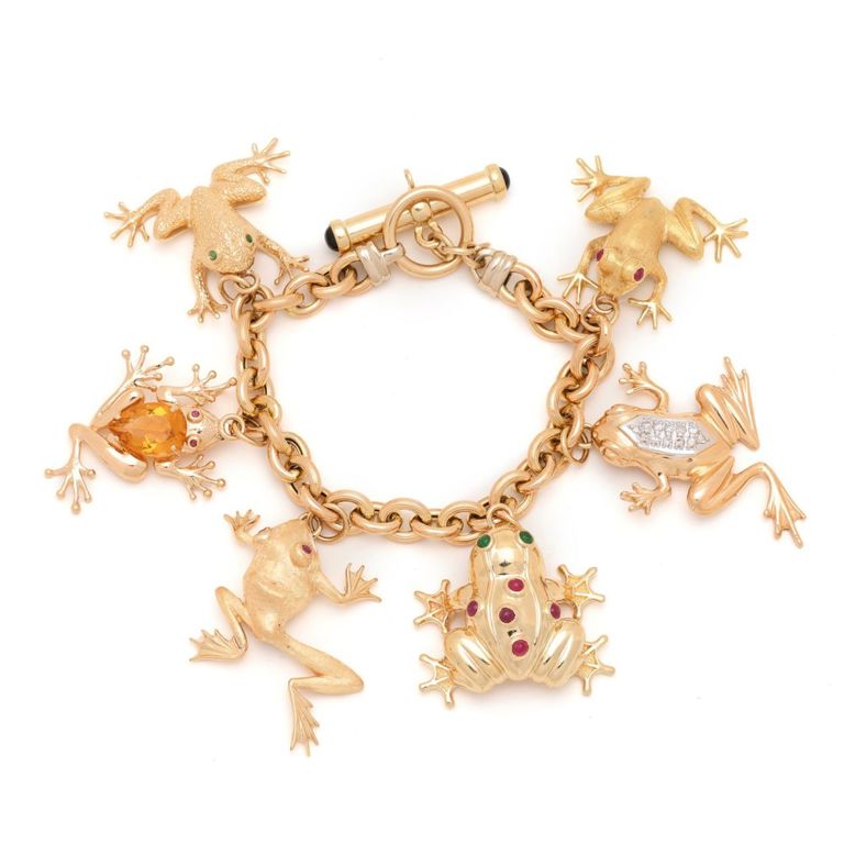Gold Ruby and Emerald Bracelet
