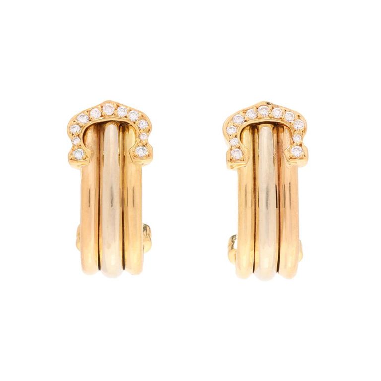Bi-Color Gold Diamond Earrings