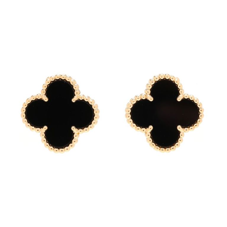 18k Gold Onyx Earrings