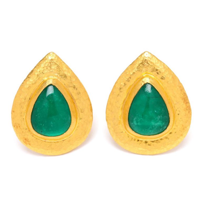 23k Gold Emerald Earrings