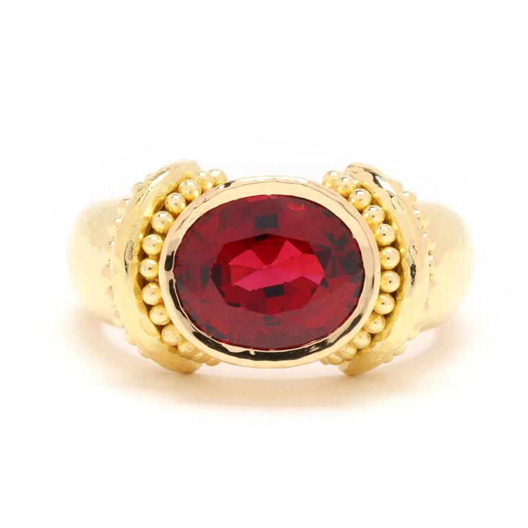 19k Gold Red Spinel Ring