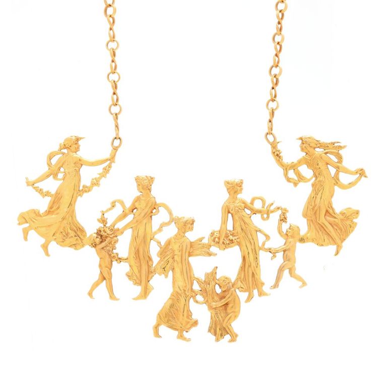 14k Gold Classical Figure Necklace