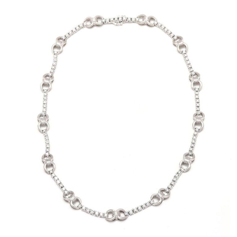14k White Gold Diamond Necklace