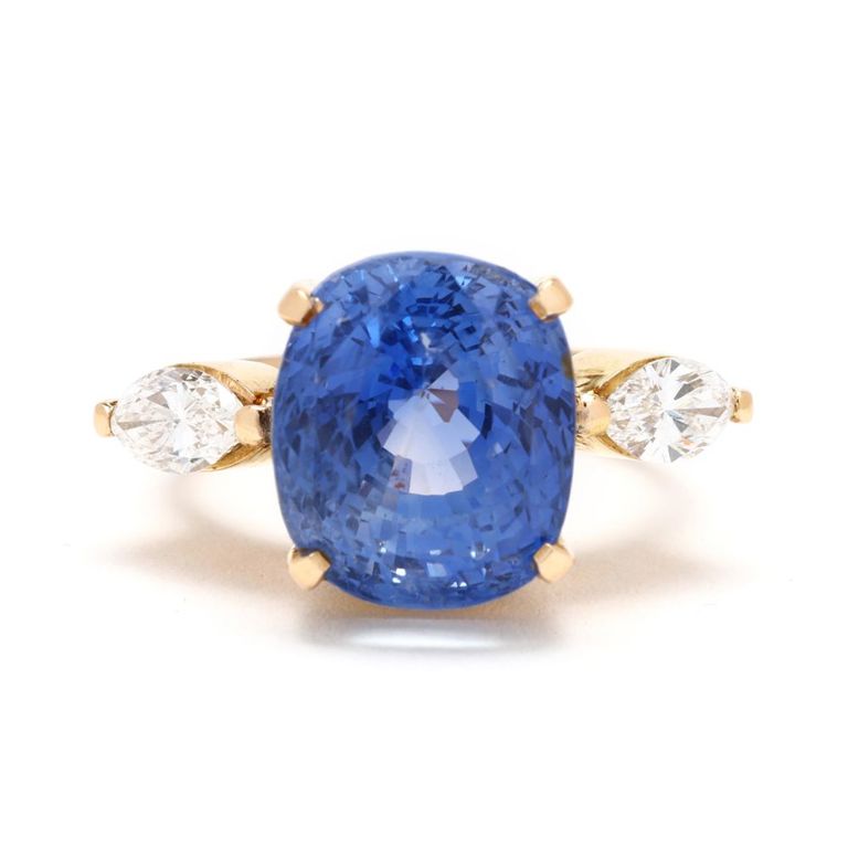 18k Gold Sapphire and Diamond Ring