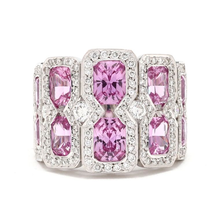 18k White Gold Sapphire and Diamond Ring
