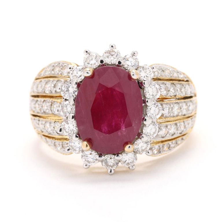 18k Gold Ruby and Diamond Ring