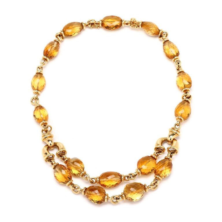 18k Gold Citrine Necklace
