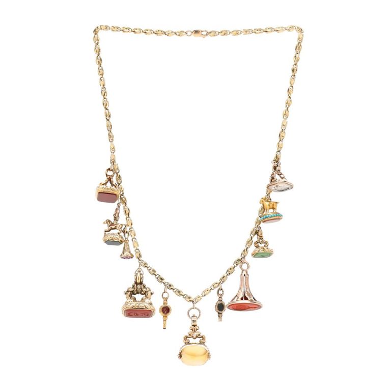 14k Gold Multi-Gemstone Necklace