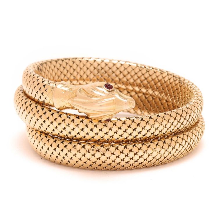 18k Gold Snake Bracelet
