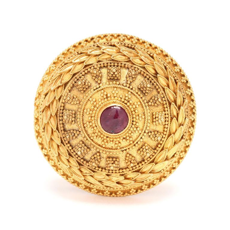 19k Gold Ruby Brooch