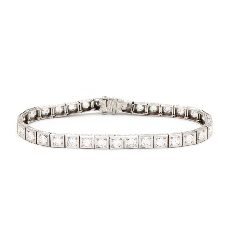 Platinum Diamond Line Bracelet