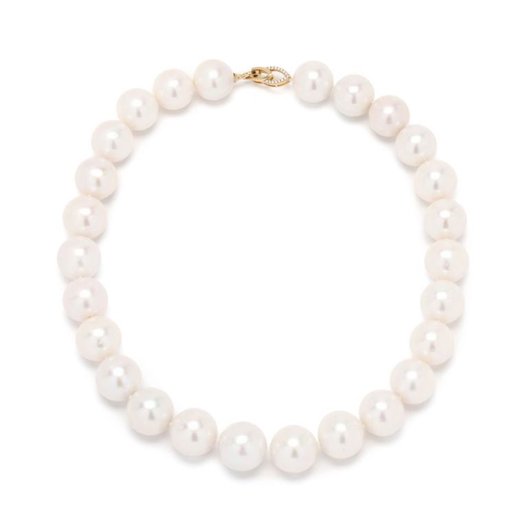 18k Gold Pearl and Diamond Necklace