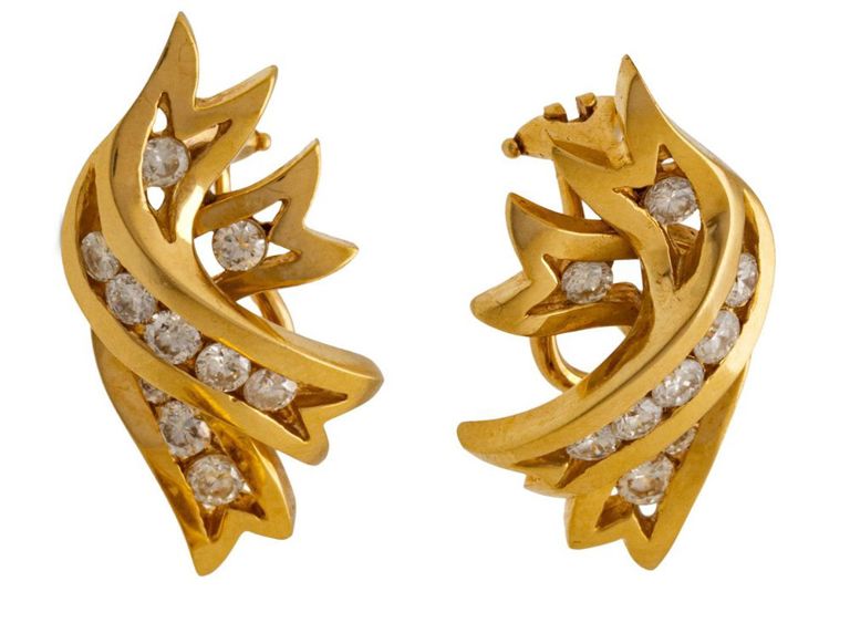 14k Gold Diamond Earrings