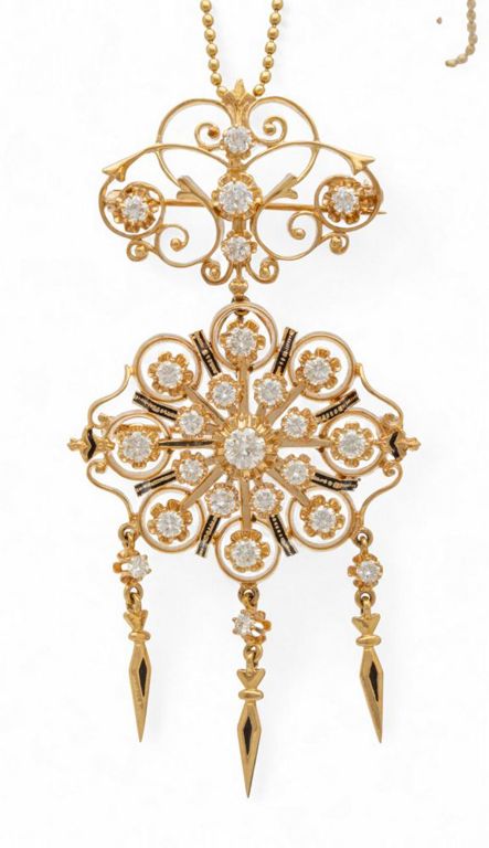 14k Gold Diamond Pendant Necklace