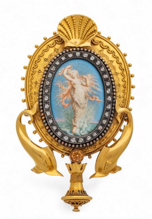 Gold Diamond Brooch