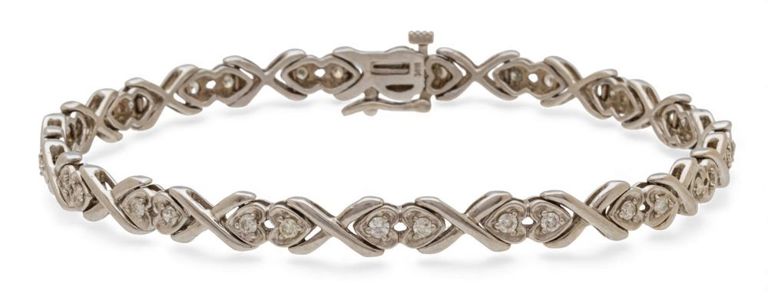 14k White Gold Diamond Bracelet