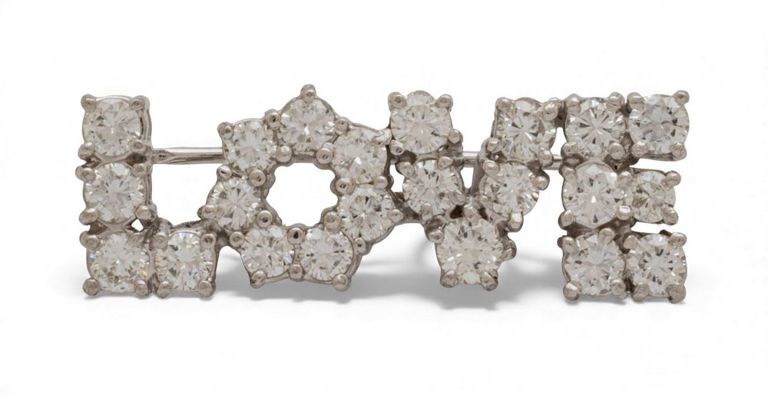 Platinum Diamond Brooch
