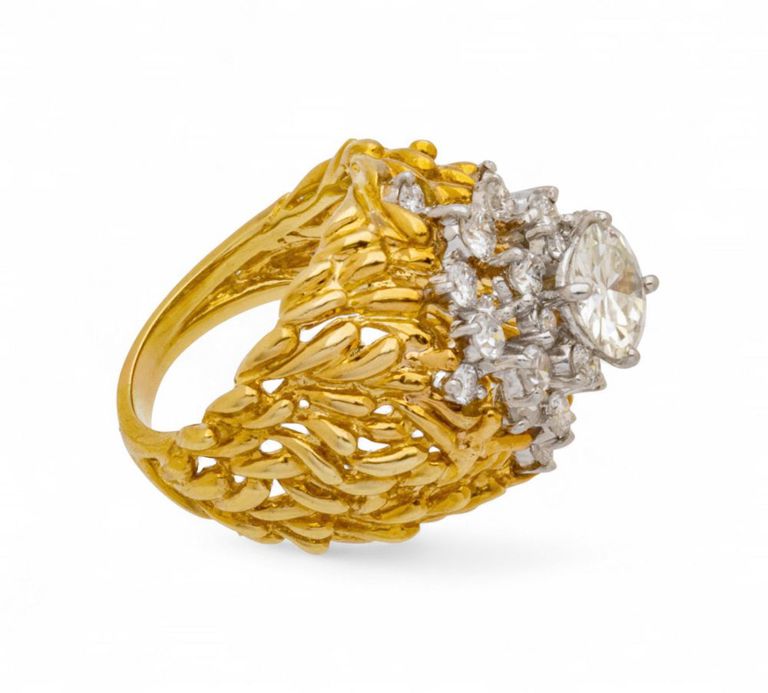 18k Gold Platinum Diamond Ring