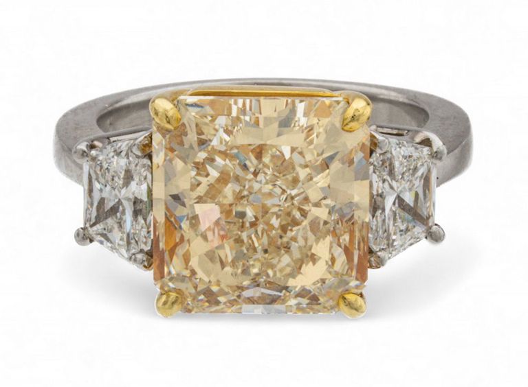 Platinum and 18k Gold Diamond Ring