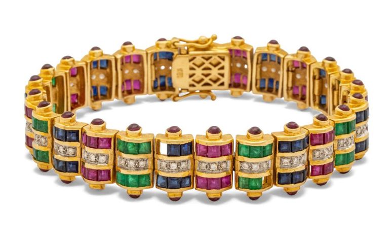 18k Yellow Gold Multi-Stone Diamond Bracelet