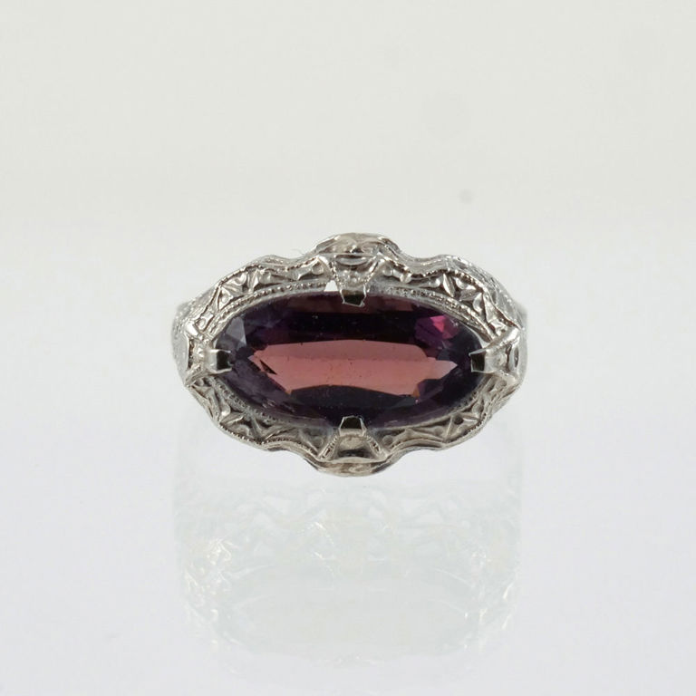14k White Gold Amethyst Ring