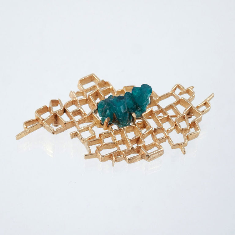 14k Gold Emerald Brooch