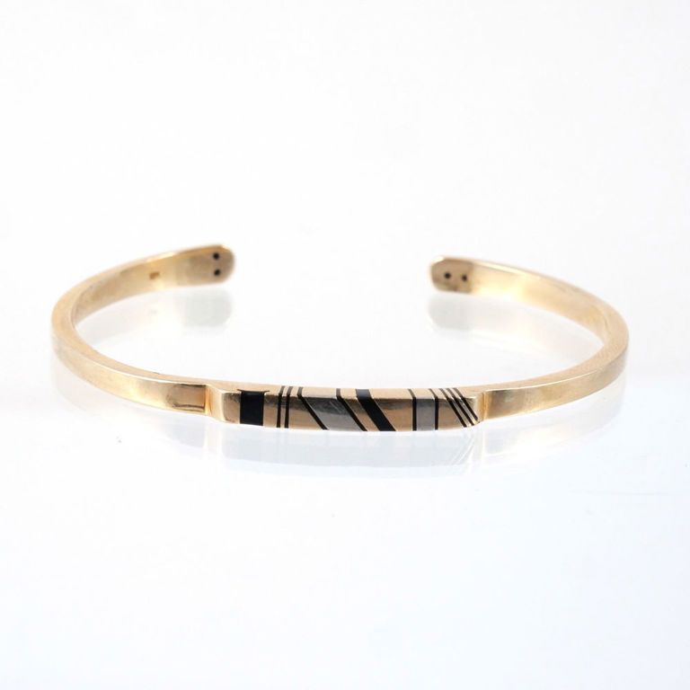 18k Yellow and White Gold Cuff Bracelet