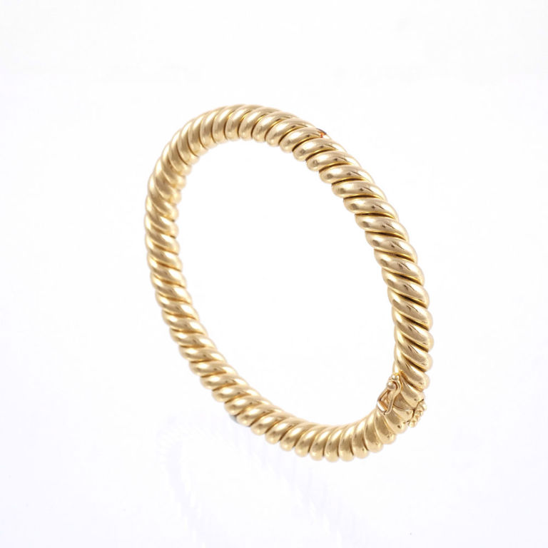 18k Gold Rope Bangle Bracelet