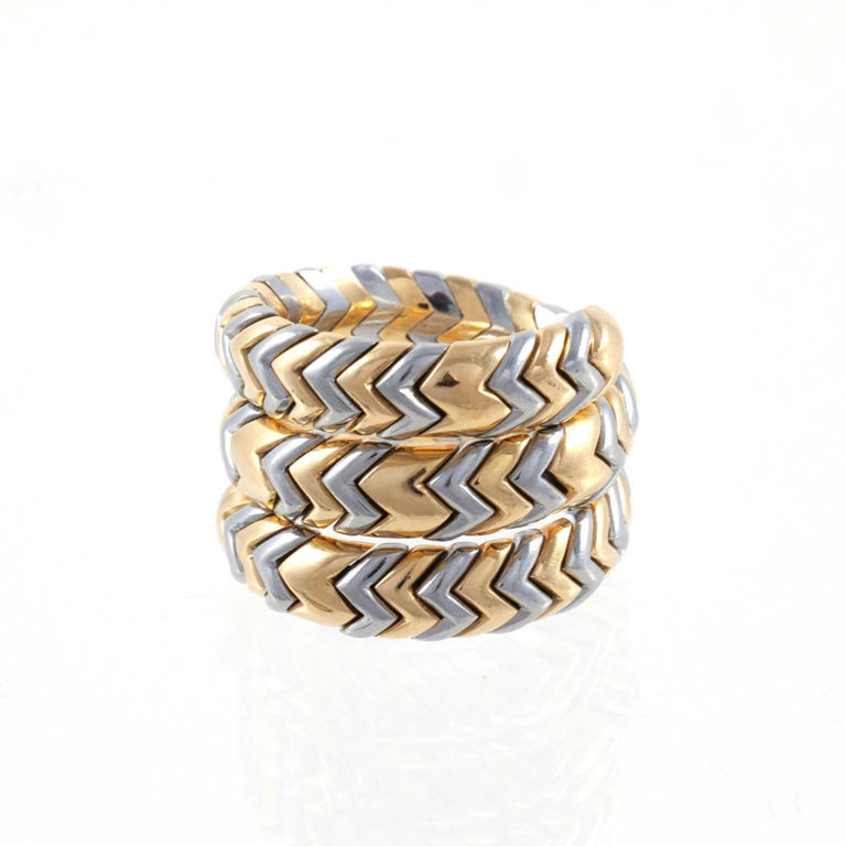 18k Gold and Steel Ring