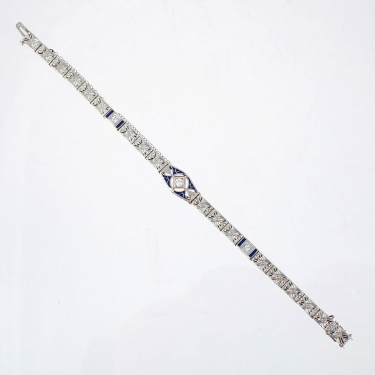 14k White Gold Diamond Bracelet