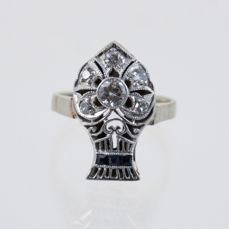 Diamond and Sapphire Coronet Ring