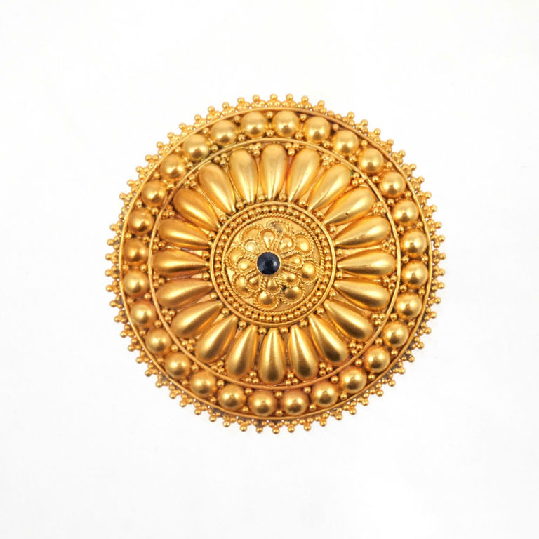 22k Gold Etruscan Revival-Style Brooch