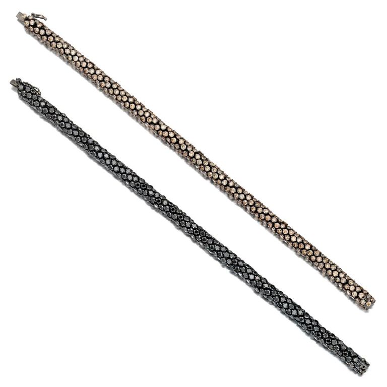 Pair of 18k Gold Diamond Bracelets